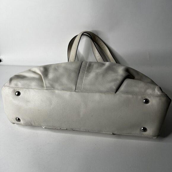 Coach Studded Carryall Applique Gray Leather Shoulder Handbag Off White F16273 - Picture 5 of 15